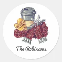 Coffee Lover's Christmas Cheer Classic Round Sticker