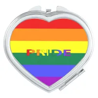 LGBT Rainbow Pride Flag Heart Compact Mirror