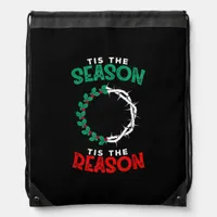 Christmas Christian - Tis The Season Drawstring Bag