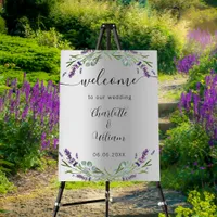 Wedding lavender silver eucalyptus welcome foam board