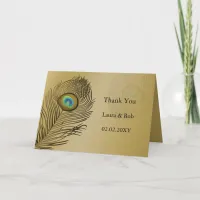 gold peacock wedding Thank You