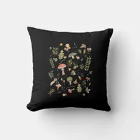 Cottagecore Mushroom Aesthetic Academia Goblincore Throw Pillow