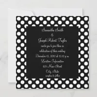 Black and White Polka Dot Wedding Invitation