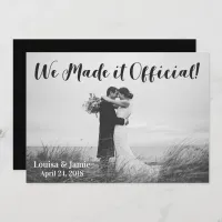 Simple Rustic We Made it Official Announcement