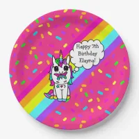 Personalized Unicorn, Rainbow and Butterfly Paper Plates