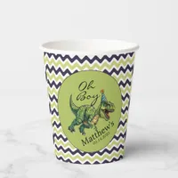 Oh Boy! Cute Dinosaur Baby Shower Paper Cups