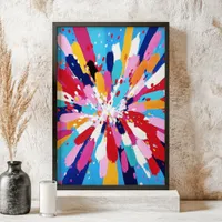 Colorful Abstract Expressionist Splash Wall Art