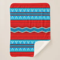 Southwest River Canyon Red and Turquoise Small Sherpa Blanket