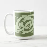 Celtic Knotwork Fish in Green Coffee Mug