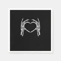 Skeleton Hands Heart Sign Retro Halloween Costume  Napkins