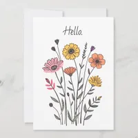The Earth Laughs Emerson Quote Flower Bouquet Flat Card