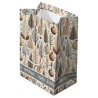 Earth Tones Christmas Pattern#25 ID1009 Medium Gift Bag