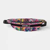 Colorful Doodle Flowers Print Fanny Pack