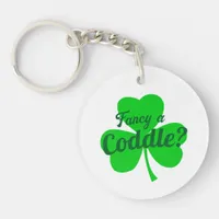 Fancy A Coddle Cuddle Romantic Irish Saying Keychain