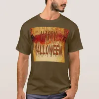 Happy Halloween Blood Stained Wall Mens T-Shirt