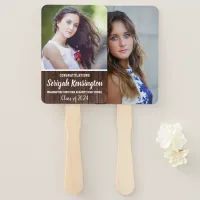 Graduation Fan Rustic Wood Female Photo