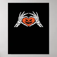 Skeleton Hands A Spooky Halloween Heart Classic Poster