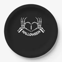 Skeleton Hand Heart Lazy Halloween Costume Funny Paper Plates