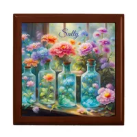 Flower vases filled with stunning, vibrant blooms, gift box