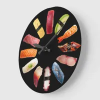 Funny Colorful Tasty Nigiri Sushi Large Clock