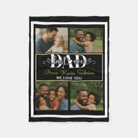 Best Father Ever Personalized Photo Collage Fleece Blanket