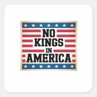 No Kings In America USA Vintage Graphic Square Sticker