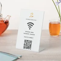 Wifi business logo qr code scan to connect pedestal sign