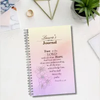 Trust in the Lord Bible Verse Floral Watercolor Notebook