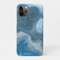 Blue and White Marble Water like Fluid Art    iPhone 11 Pro Case
