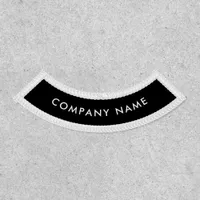 Minimal Company Name Curved Text White Black Patch