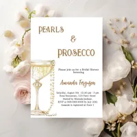 Pearls Prosecco elegant Bridal Shower Invitation