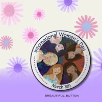 International Women's Day celebrating Unity  Button