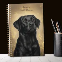 Black Labrador Retriever Portrait Personalized Planner