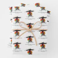 Funny Holiday Sheep with Lights Personalized Wrapping Paper Sheets