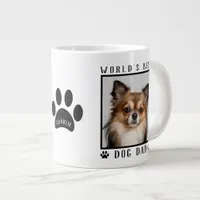 World's Best Dog Dad Name Paw Prints Pet Photo Giant Coffee Mug