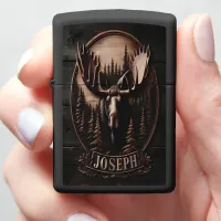 Carved Moose Portrait Zippo Lighter