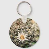 Flowers on a Cactus Keychain