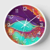 Pretty Abstract Beachy Art Clock