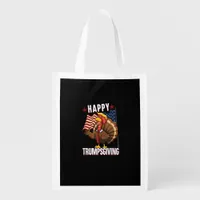 Happy Trumpsgiving Funny Thanksgiving Turkey Trump Grocery Bag