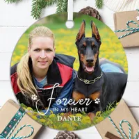 Forever in my Heart Custom Pet Memorial Dog Photo Metal Ornament