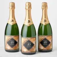 Elegant 49th Copper Wedding Anniversary Sparkling Wine Label