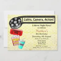 Movie Night Birthday Party Invitation