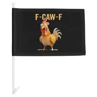 Gothic Funny Humor Crow F-Caw-F Car Flag