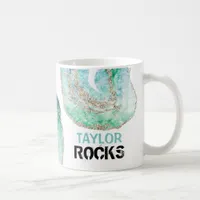 *~* Personalize NAME ROCKS Geode Gold  Glitter Coffee Mug