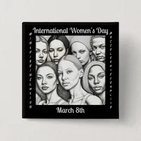 International Women's Day March 8th Button