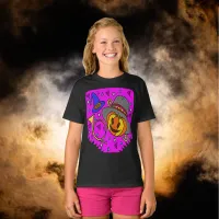 Halloween Party Jack O'Lantern Bugle Purple Girls T-Shirt