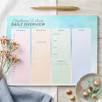 Pastel Watercolor Coastal Daily Organizer Planner Notepad