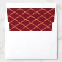 Goldenrod Diamond Line Art on Burgundy Envelope Liner