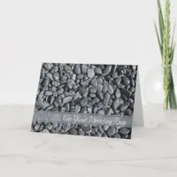 Smooth Black Pebbles Blended Family Wedding Card