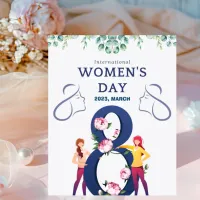 Blue Floral Women's Day Poster